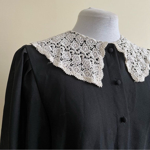 vintage 80s eaton statement collar blouse - Picture 14 of 15